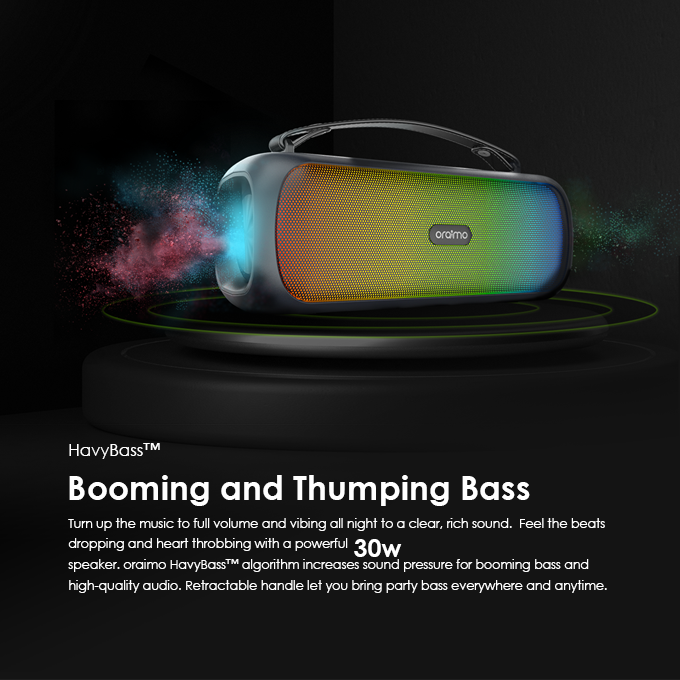 Oraimo OBS-75D Boom Powerful Sound Massive Bass Dynamic Light Effects Portable Wireless Speaker