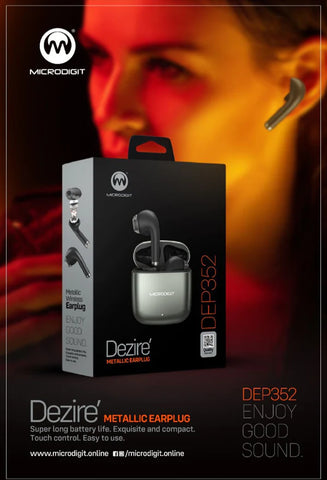 Microdigit Dezire Wireless Metallic Earplug. - DEP352