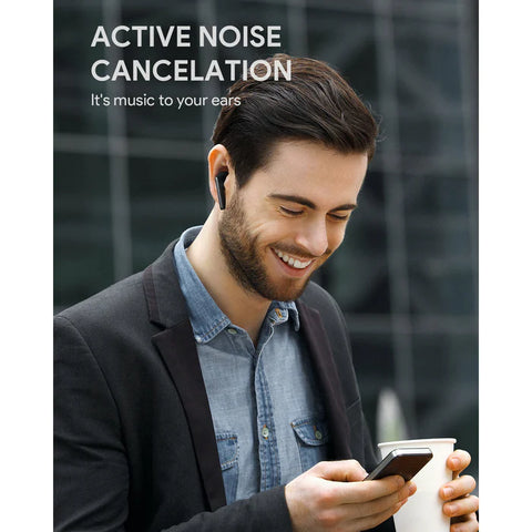 Aukey EP-N5 Hybrid Active Noise Cancelation Wireless Earbuds – Black