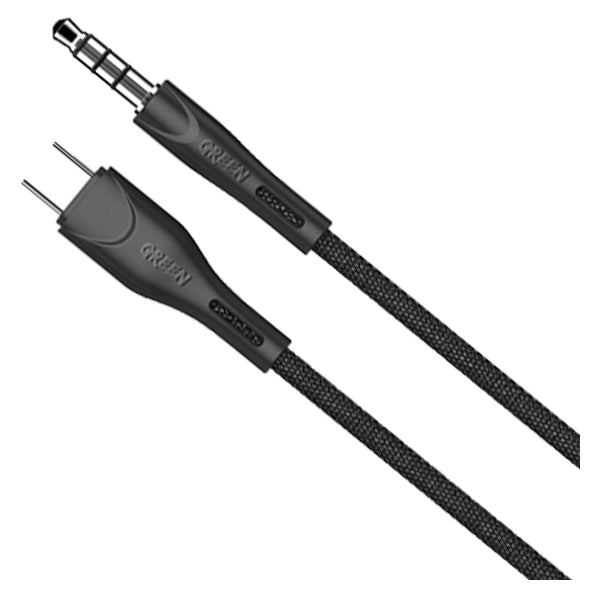 Green Lion AUX 3.5 to Type-C Cable 2.4A 1.2M - Black