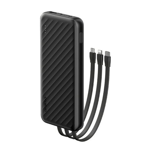 Oraimo Slice Link 10000mAh 12W Fast Charge 3 in 1 Portable Power Bank with Built-in Lightning & Type-C & Micro USB Cable