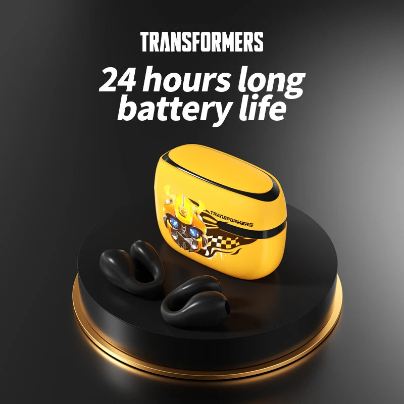 Transformers TF-T05 Bluetooth 5.3 Earphones: Wireless Ear Clip Headphones with Touch Control, Long Battery Life - New