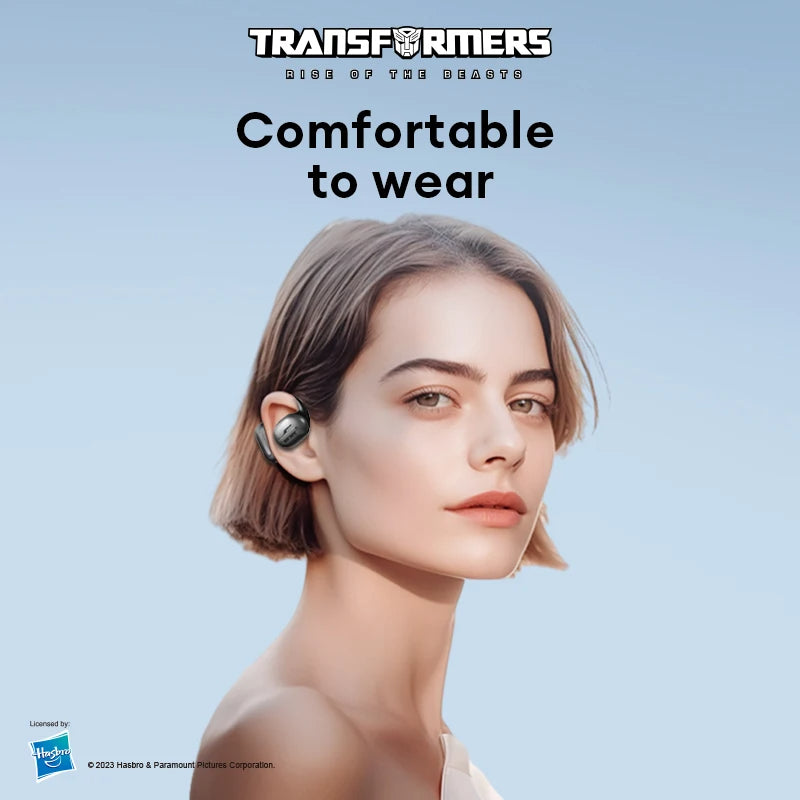 TRANSFORMERS TF-T20 TWS Ear Hook Bluetooth 5.4 Earphones: Gaming Gamer Headphones with Noise Reduction, Low Latency Earbuds