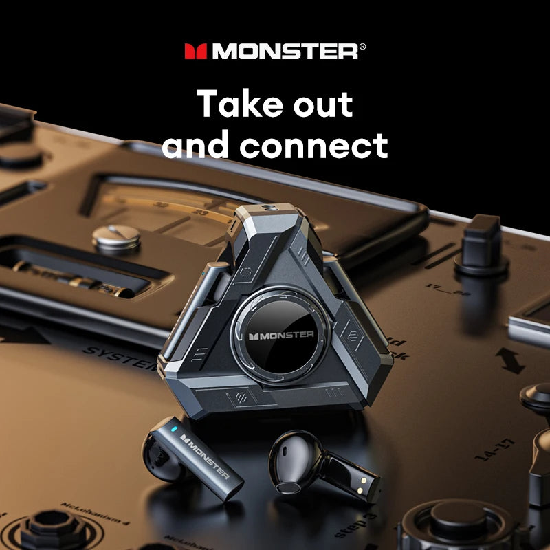 Monster XKT22 Fingertip Gyroscope Earbuds: Large Capacity Battery, Low Gaming Latency, HD Call Wireless Bluetooth Headset