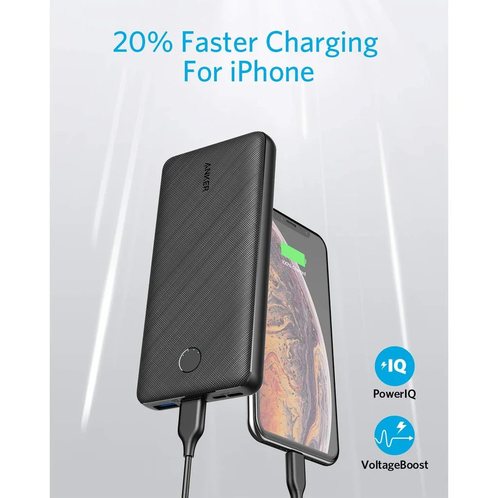 Anker PowerCore Metro Essential: a 20000mAh portable charger with PowerIQ Technology and USB-C input (Model: A1268)