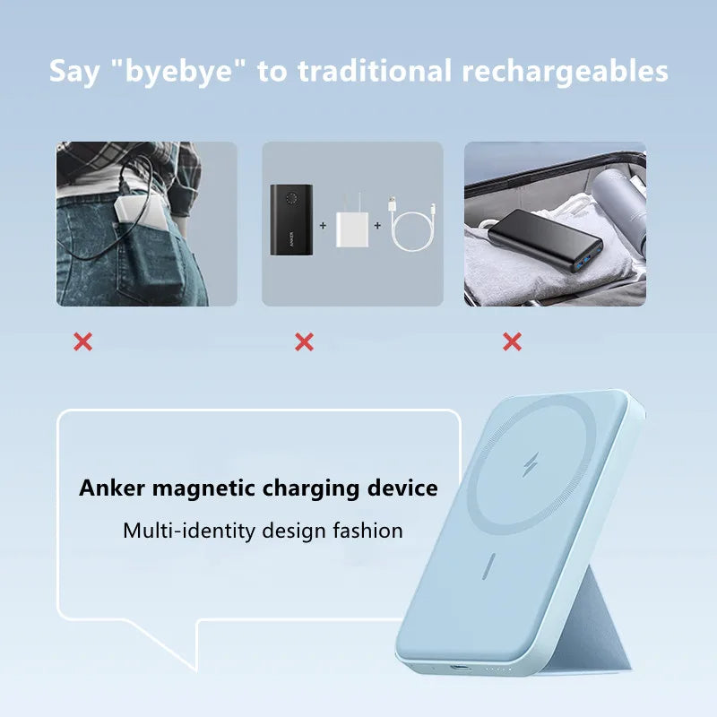 Anker MagGo: a 5000mAh foldable magnetic wireless portable charger with USB-C compatibility, designed for the iPhone 14/13/12 series