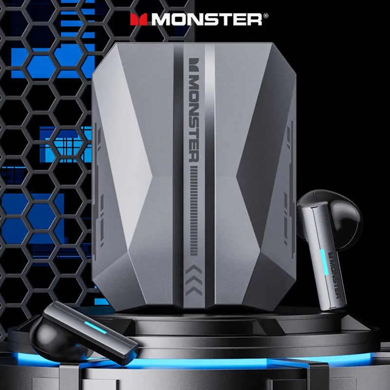 Monster Original XKT11 Bluetooth 5.2 Headphones: True TWS Wireless Gaming Earphones with Low Latency and Noise Reduction