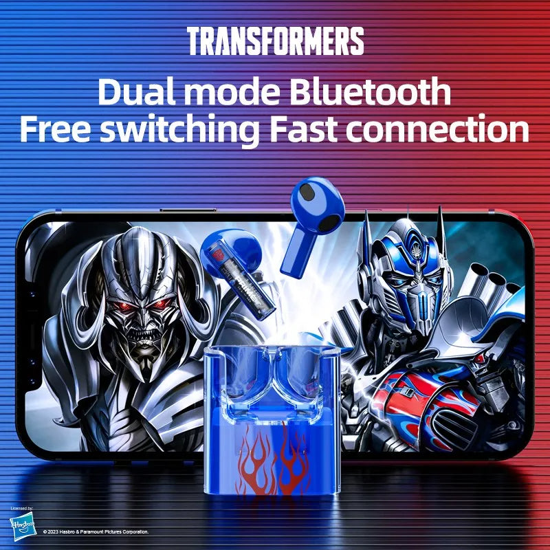 Transformers TF-T08 Bluetooth 5.3 Earphones: HiFi Sound, Noise Reduction, Long Battery Life for Gaming and Music