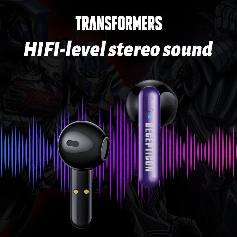 TRANSFORMERS TF-T03 Bluetooth 5.3 TWS Earphones: Wireless Gaming Earbuds with Low Latency, HiFi Sound, and Mic