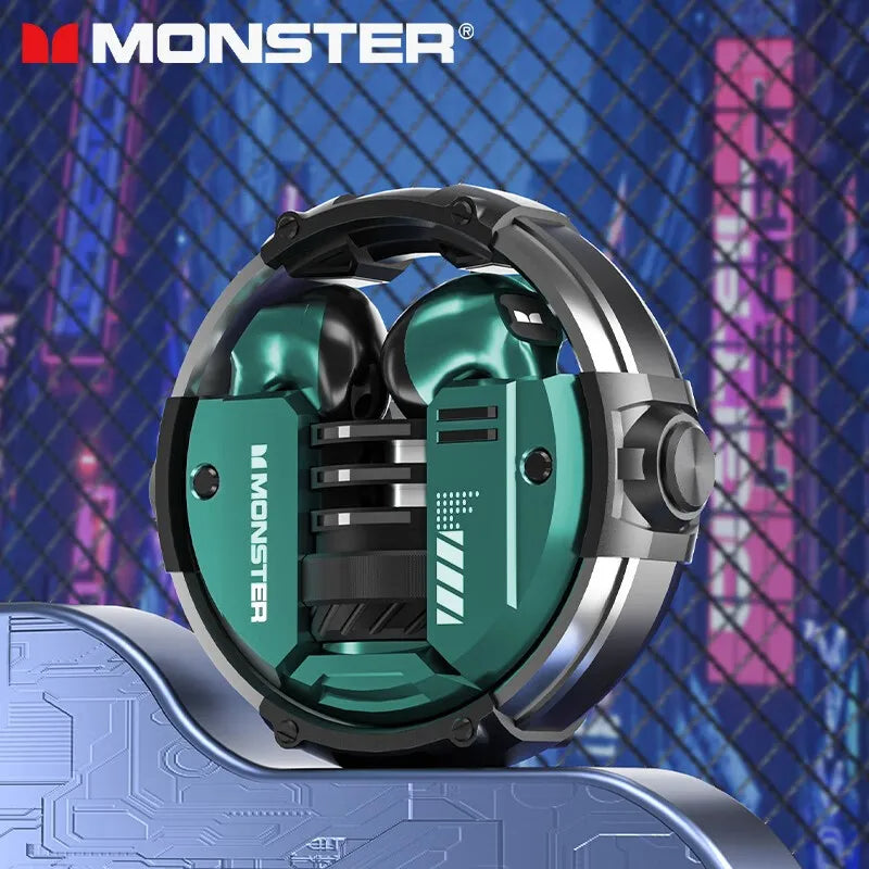 Monster XKT10 Bluetooth Earphones: Waterproof TWS, Noise Reduction, Microphone, Sports Headset