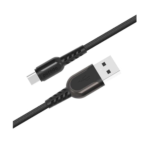 Porodo Metal Braided Type-c Cable - Black