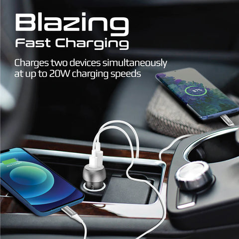 Promate 20W Quick Charging Mini Car Charger