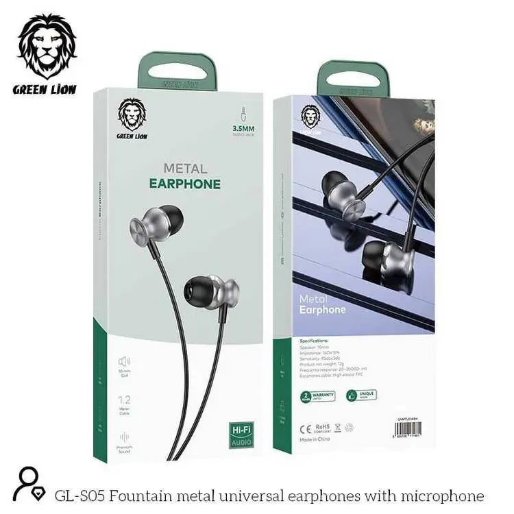 Green Lion Metal Earphone - 3.5mm