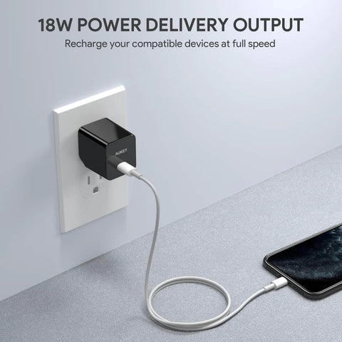 Aukey PA-Y18 18W Power Delivery Wall Charger - Black