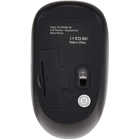 Porodo 2-in-1 Wireless Mouse-Bluetooth 5.0-2.4G dongle