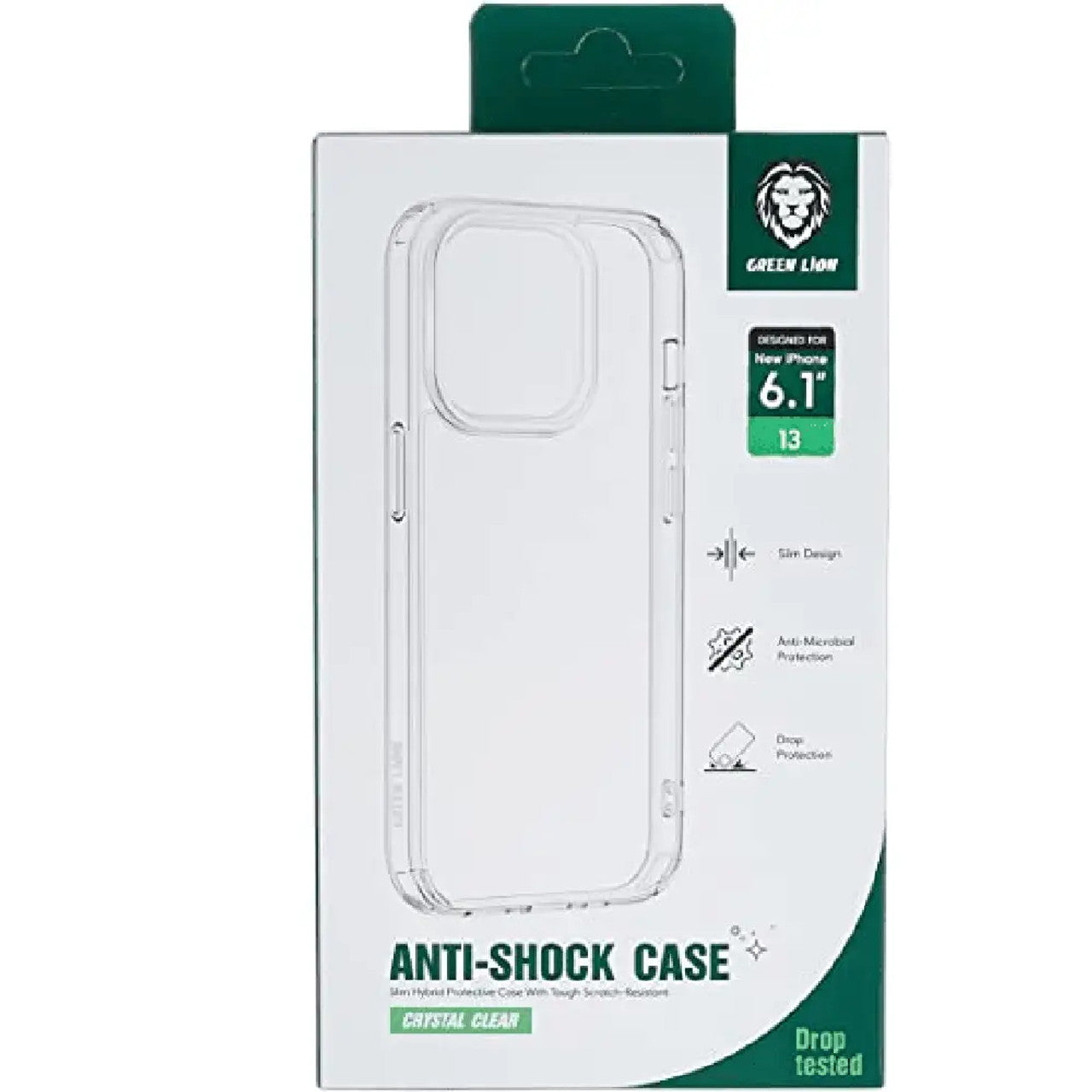 Green Lion Crystal Clear Anti-Shock iPhone 13 Case