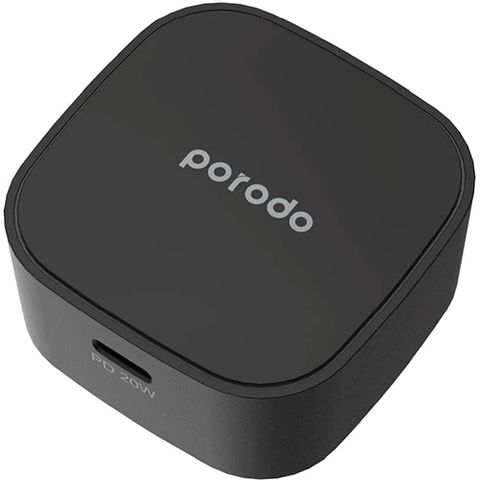 Porodo Super-Compact Fast Wall Charger PD 20W UK - Black