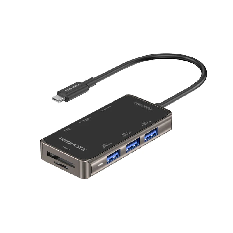 Promate PrimeHub-Mini Ultra-Compact USB-C Hub with 100W Power Delivery