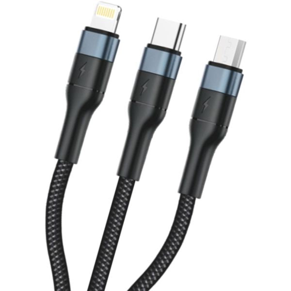 Heatz 3-in-1 Multi Charging Cable - Black