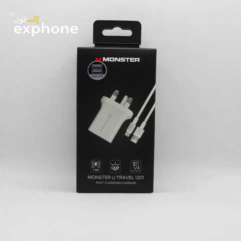 Monster U Travel Type-C, MicroUSB, Lightning Fast Charging Cable with Adapter: Ultimate Charging Solution for All Your Devices