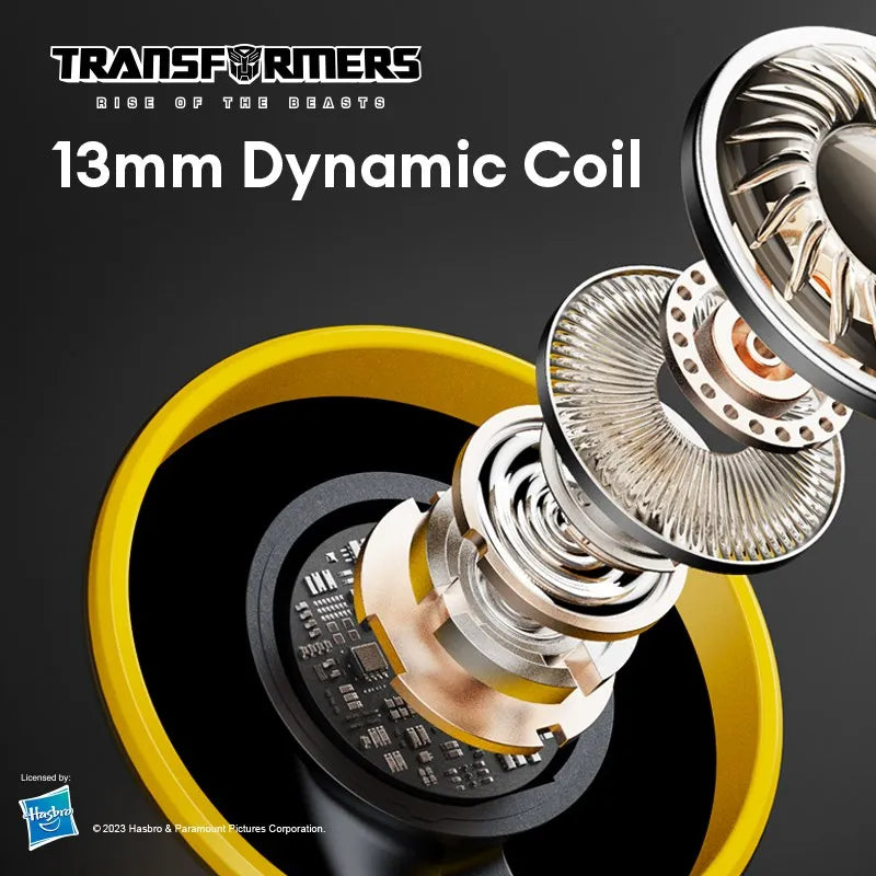 Transformers TF-T12 Bluetooth 5.3 Wireless Earphones: Low Latency, HiFi Stereo, Portable Headset