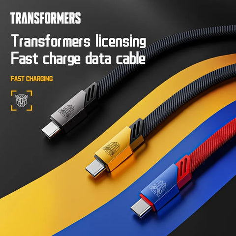 Transformers TF-A08 Type-C Interface 100W Fast Charging Braided Cable for Mobile Phones - Super Fast Charger with Quick Charge USB Port