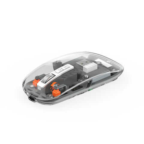 WiWU Crystal Wireless Mouse: Featuring Removable Cover and Dual Bluetooth Connectivity. Switch Between 3 Modes to Connect Seamlessly to iOS/Android/Windows Devices