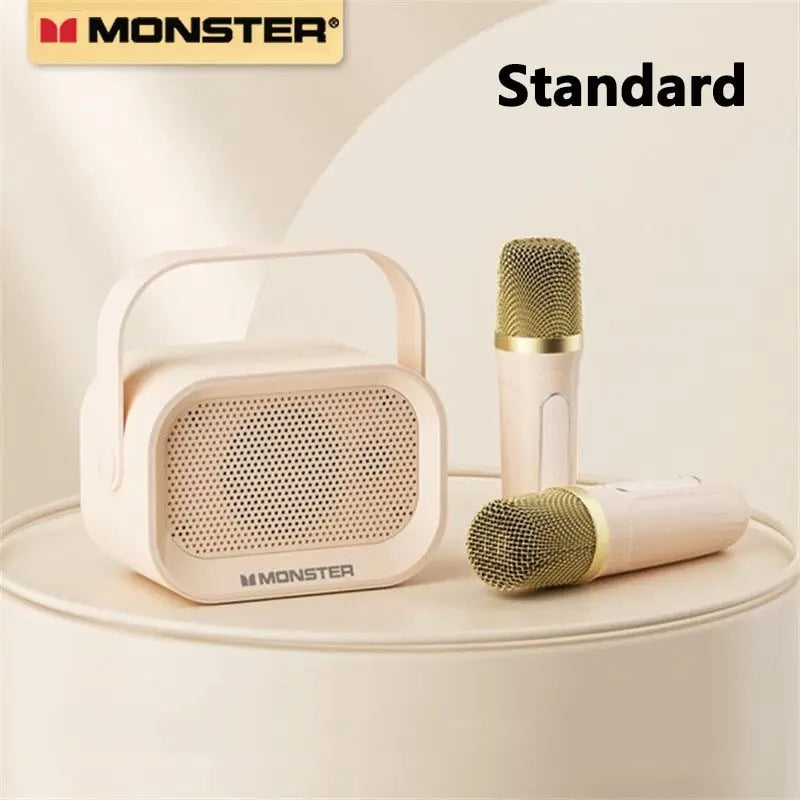 Monster  Wireless GK600 Speakers Mic Set Bluetooth Audio Portable Handheld Mic Family KTV Multifunctional Playback Loudspeaker