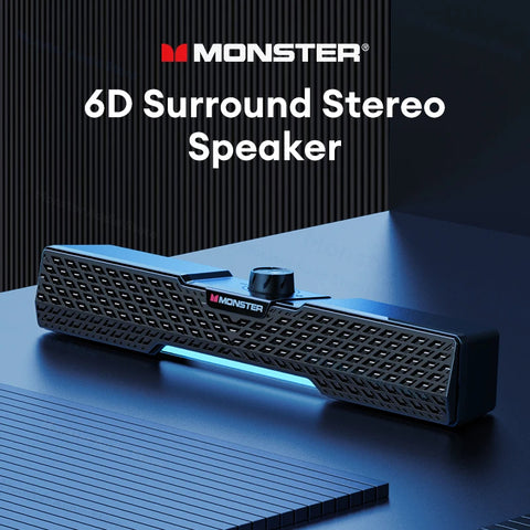 Monster Bluetooth G02MKⅡ  5.3 Speaker Desktop Audio Player Boombox Wired  Home Theater Universal Loudspeaker Gaming Subwoofer