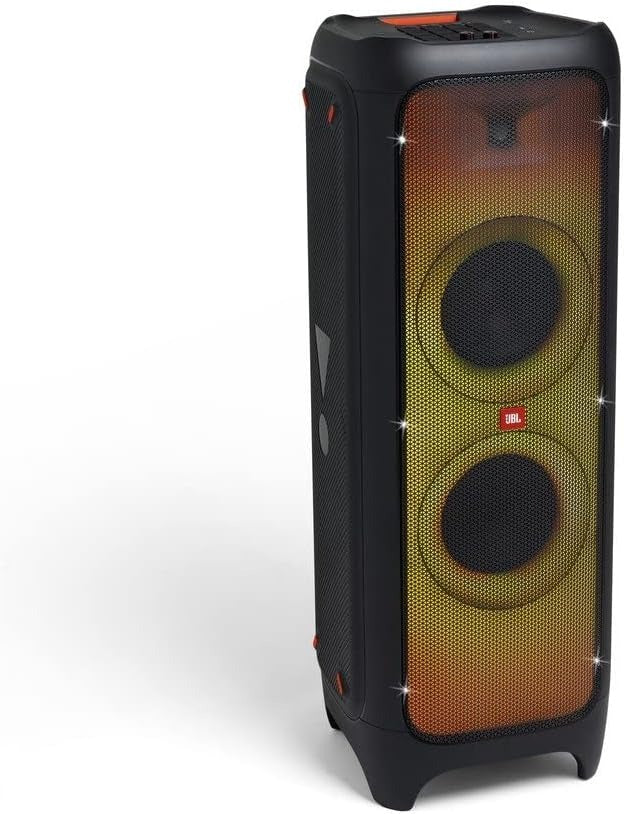 JBL PartyBox 1000: Powerful Bluetooth Speaker with Light Shows, DJ Pad, Mic & Guitar Inputs, USB, Wheels, Charge Out - Black