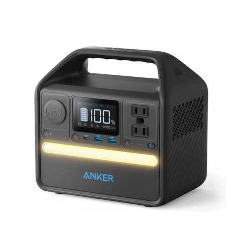 Anker Portable Power Station 256Wh: 521 Portable Generator, 200W 5-Port Outdoor Generator Featuring 1 AC Outlet, 60W USB-C PD Output, LiFePo4 Battery Pack, LED Indicators