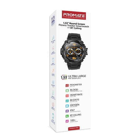 PROMATE XWatch-R19: Feature-Rich Smartwatch with 512KB RAM, 128KB ROM, TFT Display, and 800mAh Battery – Waterproof Design