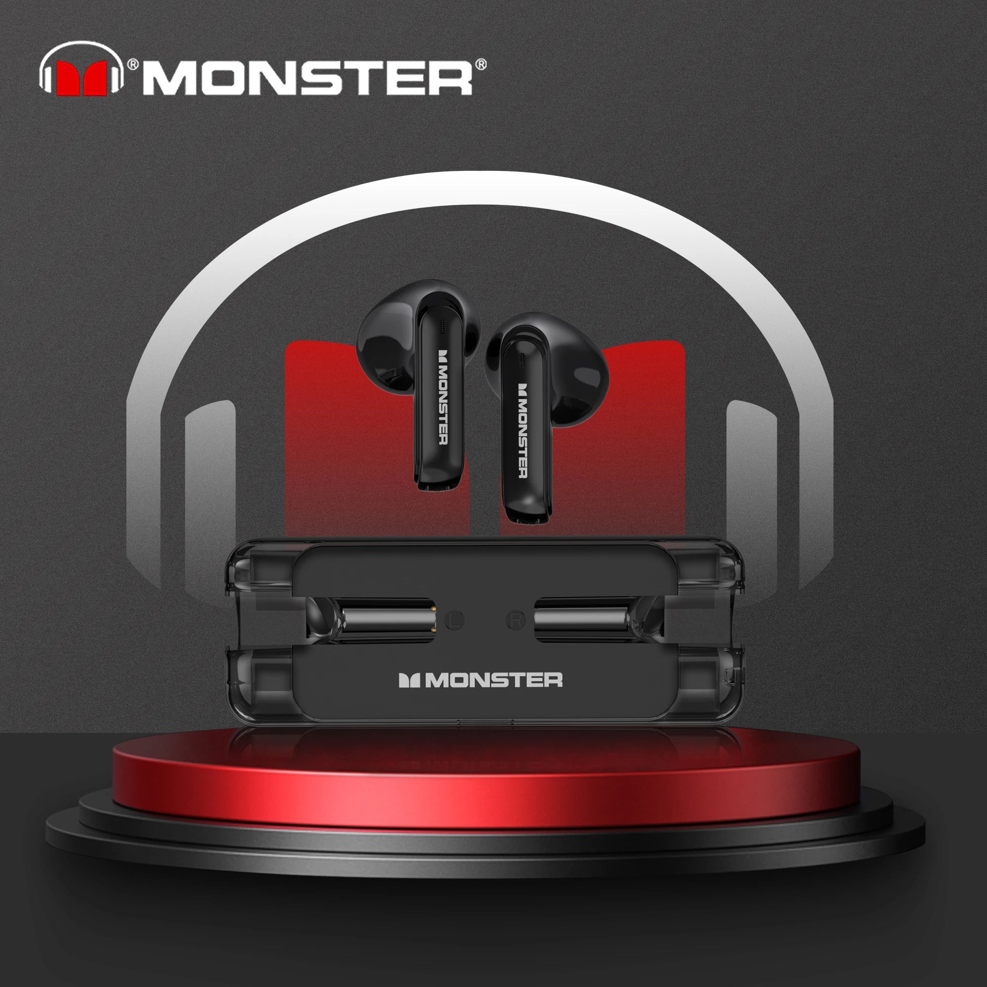 Monster XKT08 Bluetooth 5.3 True Wireless Earbuds: Low Latency, Noise Reduction, Mic, Gaming and Sports Headset