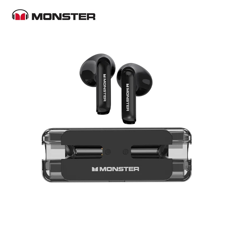 Monster XKT08 Bluetooth 5.3 True Wireless Earbuds: Low Latency, Noise Reduction, Mic, Gaming and Sports Headset