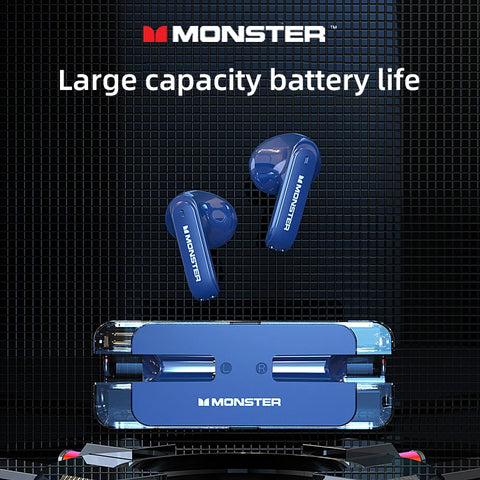 Monster XKT08 Bluetooth 5.3 True Wireless Earbuds: Low Latency, Noise Reduction, Mic, Gaming and Sports Headset
