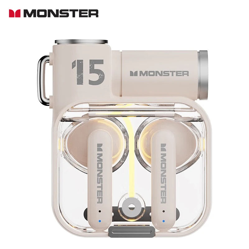 Monster XKT15 Bluetooth 5.3 Wireless TWS Gaming Earphones: RGB Flip Cover Design, Low Latency Headset